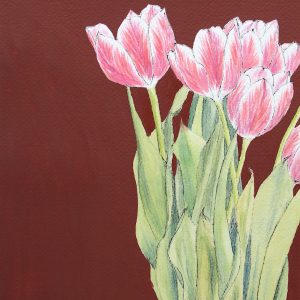 Strahlend Pink Aquarell Stamer 18x26cm