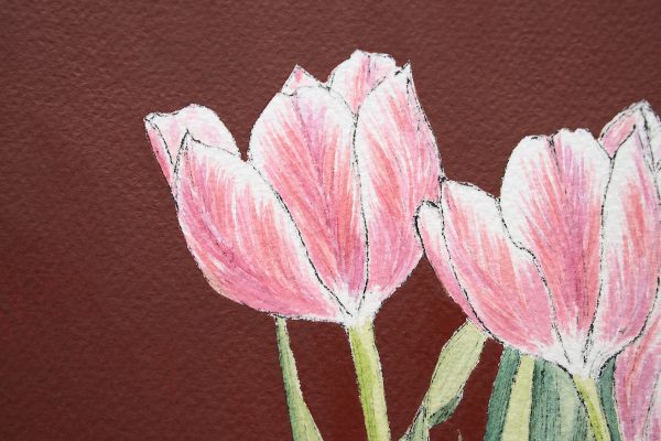 Strahlend Pink Aquarell Stamer Detail
