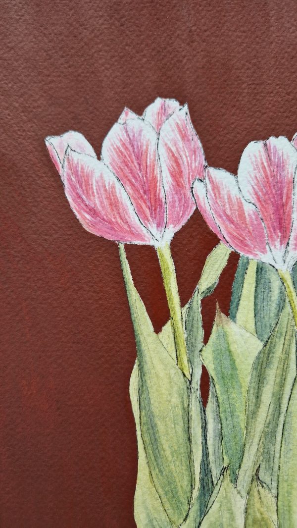 Strahlend Pink Aquarell Stamer Detail