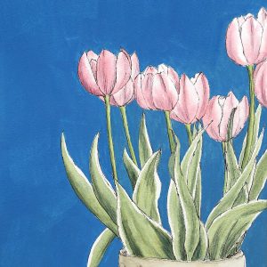 Tulpenhimmel Aquarell Stamer 18x26cm