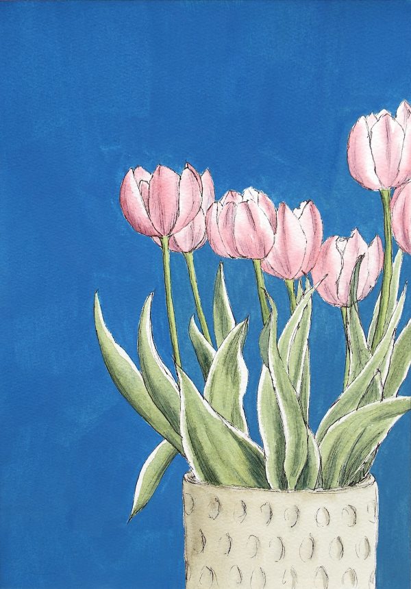 Tulpenhimmel Aquarell Stamer 18x26cm